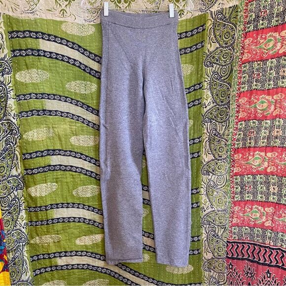 Good American Heather Gray Stretchy Skinny Knit Pants Size 1 - Picture 1 of 11